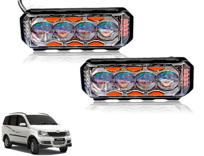 AUTO PEARL 4Lens Yellow/White & Multi Flicker Red/Blue Led for Xylo 2009-2013 Fog Lamp Car LED for Mahindra (12 V, 30 W)(Xylo, Pack of 2)