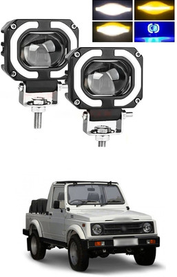 GONAMA Fog Headlight Light Offroad Truck Angel Eye LED Portable Spotlights Driving s213 Brake Light Car, Motorbike LED for Mahindra (12 V, 40 W)(Logan, Pack of 2)