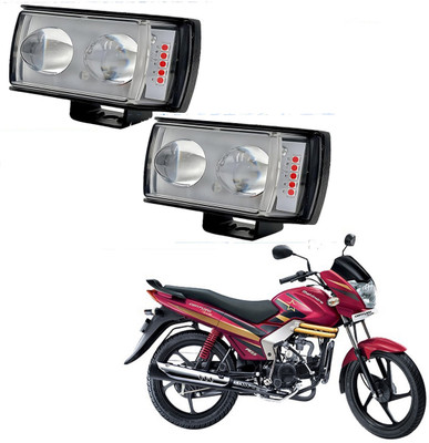 RWT Double Led White-Yellow Fog Light with Red & Blue Strobe Light With Switch-479 Fog Lamp Motorbike LED for Mahindra (12 V, 36 W)(Centuro, Pack of 3)