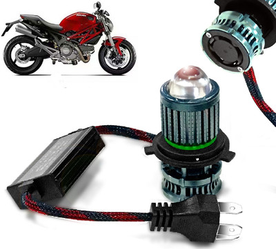 AUTO PEARL H4 Led Fan Heat Dissipation Dual Beam White-Yellow, with Flashing Mode G063 Headlight Motorbike LED for Ducati (12 V, 30 W)(Monster 795, Pack of 1)