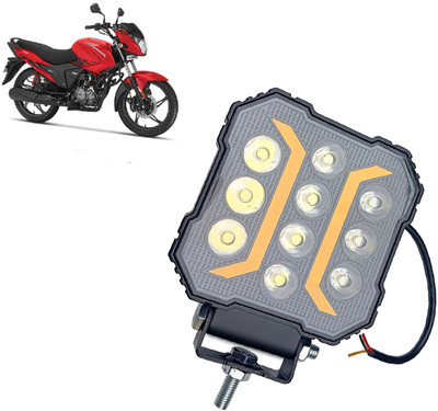 AUTO PEARL 10LED Round White Foglight Flashing Light, Work Spot White Lights H072 Fog Lamp Motorbike LED for Hero (12 V, 30 W)(Glamour, Pack of 1)