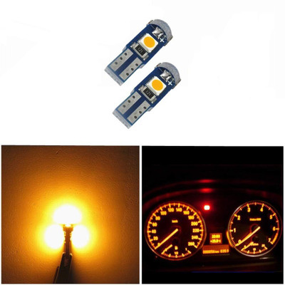 Cloudsale T5 LED Bulb Yellow Canbus Free Gauge Cluster Dashboard Indicator Light Bulbs Dash Light Car LED (12 V, 30 W)(Universal For Car, Pack of 2)