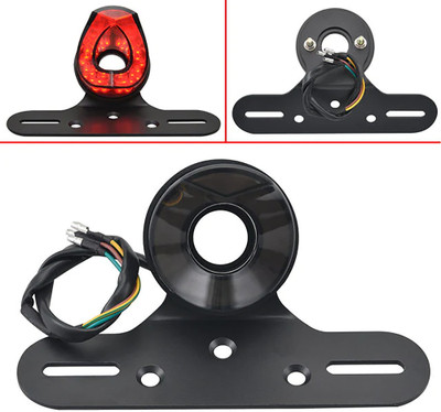 ASRYD Ratro Design Universal Rear LED Tail Brake Running Light Round LED Integrated Brake Light Motorbike LED (12 V, 5 W)(Universal For Bike, Pack of 1)