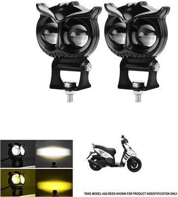 ROYAL AUTO MART High-Quality Aluminum Body Owl-Shaped Fog Light In Yellow-White Color_717 Fog Lamp Motorbike LED for Aprilia (12 V, 40 W)(Universal For Bike)