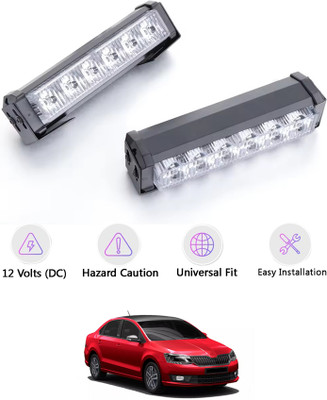 MATIES (6) LED/12V Red/Blue Police Flash Light With Remote For Vehicle -178 Car Fancy Lights(Red, Blue)