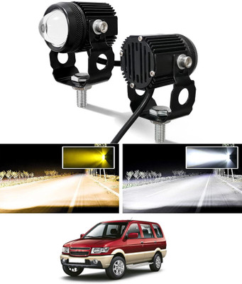 MATIES High/Low Beam Amber And White Twin Mini LED Light For Tavera Chevrolet 2004 Fog Lamp Car, Motorbike, Truck, Van LED for Chevrolet (12 V, 55 W)(Tavera, Pack of 2)