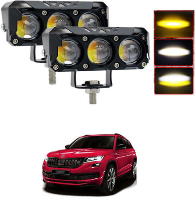 GONAMA Universal 3 Led 60w Fog Light Lamp | White & Yellow 6 Inch LED Light Bar sg114 Indicator Light Car, Motorbike LED for Hero (12 V, 40 W)(Universal For Bike, Pack of 2)