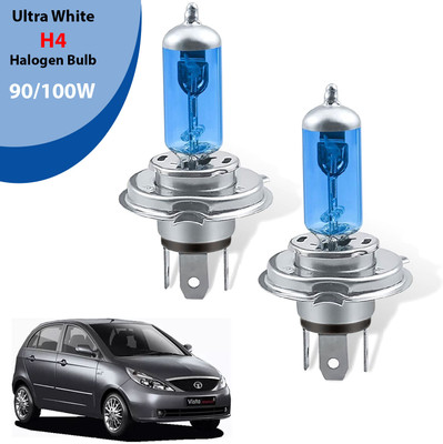 AUTO PEARL H4 Halogen Headlight bulb 90/100W 5000K Ultra White Low/High Beam Bulb (A14) Headlight Car, Truck, Van Halogen for Tata (12 V, 100 W)(Universal For Car, Pack of 2)