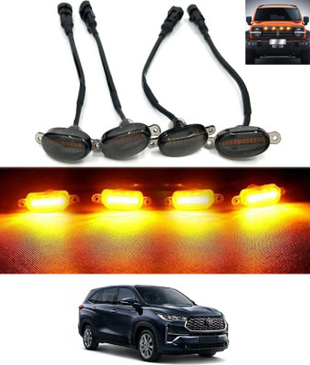 ABJD Car Front Grille 4LED Smoked Lens Daytime Running Amber Lights-154 Fog Lamp Car, Truck, Van LED for Toyota (12 V, 55 W)(Innova Hycross, Pack of 4)