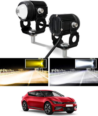 AYW Twin Mini LED Lights Amber and White High/Low Beam For EV6 Kia 2022 Fog Lamp Car, Motorbike, Truck, Van LED for Kia (12 V, 55 W)(EV6, Pack of 2)