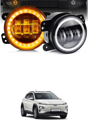 GONAMA Universal 4 inch White Amber Ring DRL Fog Light Round Light LED Fog Lamp sg179 Car Fancy Lights(Multicolor)