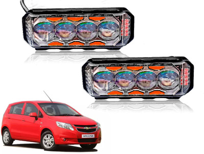 AUTO PEARL 4Lens Yellow/White & Multi Flicker Red/Blue Led for Sail UVA 2012 Fog Lamp Car LED for Chevrolet (12 V, 30 W)(Sail UVA, Pack of 2)