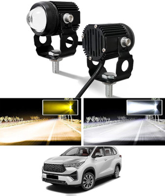 AYW Twin Mini LED Lights Amber and White High/Low Beam For Innova Hycross Toyota2023 Fog Lamp Car, Motorbike, Truck, Van LED for Toyota (12 V, 55 W)(Innova Hycross, Pack of 2)