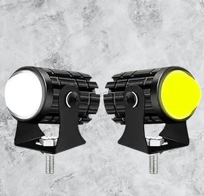 CUBEISH Rd32 Mini Driving Spot/Fog Light Dual Color Super High Beam Fog Lamp Fog Lamp Motorbike LED (12 V, 36 W)(Universal For Bike, Pack of 2)