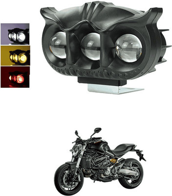 LOVMOTO Universal 30w Led Owl Fog Light Yellow/White nd Red Devil Eye with Flashing s266 Headlight Car, Motorbike LED for Ducati (12 V, 30 W)(Universal For Bike, Pack of 1)
