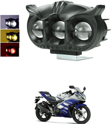 LOVMOTO Universal 30w Led Owl Fog Light Yellow/White nd Red Devil Eye with Flashing s323 Headlight Car, Motorbike LED for Yamaha (12 V, 30 W)(YZF-R15, Pack of 1)