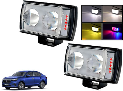 AUTO PEARL 2 EYE Lens Foglight, White, Yellow & Blue-Red Amber Auxiliary Projector Led T042 Fog Lamp Car LED for Honda (12 V, 8 W)(Amaze, Pack of 2)