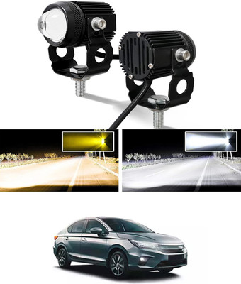 MATIES High/Low Beam Amber And White Twin Mini LED Light For Vehicle-62 Fog Lamp Car, Motorbike, Truck, Van LED for Honda (12 V, 55 W)(City, Pack of 1)