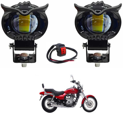 XZRTZ Owl Light One Lens Fog Light White Yellow ForAvenger 220 DTS-i Fog Lamp Motorbike LED for Bajaj (12 V, 55 W)(Universal For Bike, Pack of 2)