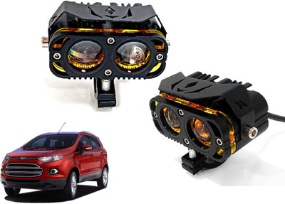 AUTO PEARL 2Lens LED Yellow/White/Red Led with Flashing for Ecosport 2013 -2016 Fog Lamp Car LED for Ford (12 V, 30 W)(Ecosport, Pack of 2)