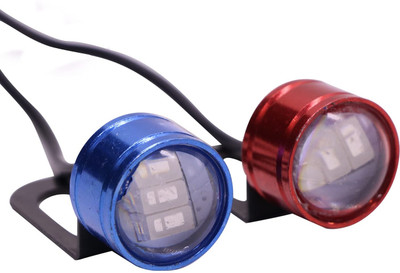 Philomena LED Eagle Eye Lamp DRL Strobe Light with Flashing Handle Light Red Blue Dash Light Motorbike LED (12 V, 12 W)(Universal For Bike, Pack of 2)