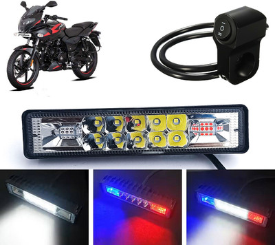 AUTO PEARL Hazard Flasher LED Foglight Flashing Mode, White, Red & Blue with Switch A65 Fog Lamp Motorbike LED for Bajaj (12 V, 18 W)(Pulsar 220, Pack of 1)