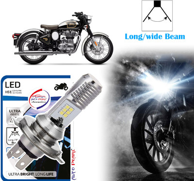 AUTO PEARL 2-Side 12Led Chips Motorcycle Bulb 7500K-12V-9W wide Beam Ultra Bright White D69 Headlight Motorbike LED for Royal Enfield (12 V, 9 W)(Classic, Pack of 1)