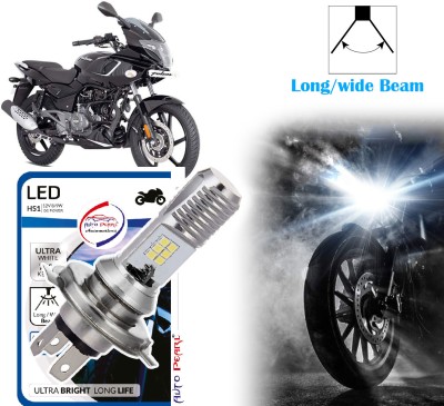 AUTO PEARL 2-Side 12Led Chips Motorcycle Bulb 7500K-12V-9W wide Beam Ultra Bright White A57 Headlight Motorbike LED for Bajaj (12 V, 9 W)(Pulsar 180, Pack of 1)