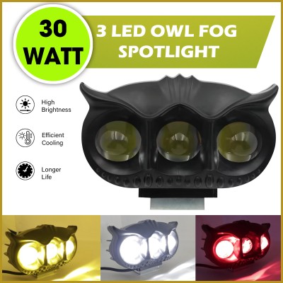 Otoroys 3 LED Lens Owl Fog Light Yellow, White & Red Devil Eye ABS 30w (Pack of 1) Fog Lamp Motorbike LED (12 V, 30 W)(Universal For Bike, Universal For Car, Pack of 1)