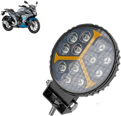 AUTO PEARL 12LED Round White Foglight Flashing Light, Work Spot White Lights A243 Fog Lamp Motorbike LED for Yamaha (12 V, 30 W)(Fazer 25, Pack of 1)