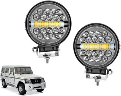 AUTO PEARL Round 4 Inch Luminous 34 Led Auxiliary Amber DRL Spot Light for Car A062 Fog Lamp Car LED for Mahindra (12 V, 30 W)(Bolero, Pack of 2)