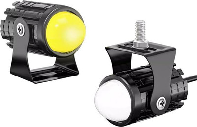 carfrill Motorcycle Led Amber Fog Lights Yellow and White Dual Color Headlight Motorbike LED (12 V, 15 W)(Universal For Bike, Pack of 2)