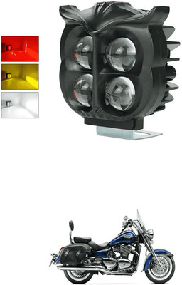 LOVMOTO Universal 4 LED Owl shape Spotlights Fog Lights Hi/Low,Red Angle & Flashing s396 Fog Lamp Car, Motorbike LED (12 V, 30 W)(Universal For Bike, Pack of 1)