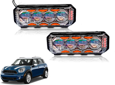 AUTO PEARL 4Lens Yellow/White & Multi Flicker Red/Blue Led for Countryman Fog Lamp Car LED for Mini (12 V, 30 W)(Countryman, Pack of 2)