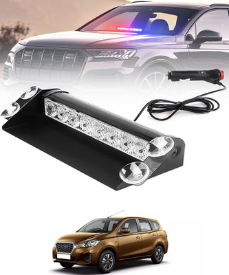 ABJD Premium Waterproof Car 8LED/12V Flash Red/Blue Police Light For Go Plus-2015 Fog Lamp Car, Truck, Van LED for Datsun (12 V, 8 W)(Universal For Car, Pack of 1)