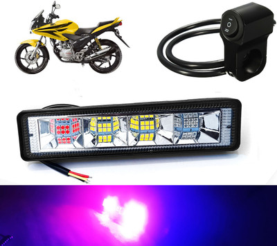 AUTO PEARL 6-inch 24LED Yellow/White/Red/Blue & Flashing Led Fog Light with Switch C4 Fog Lamp Motorbike LED for Honda (12 V, 18 W)(CBF Stunner, Pack of 1)