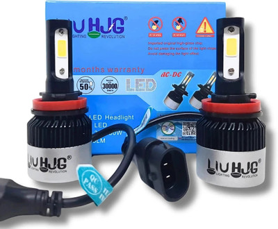 LIU HJG Car Headlight Bulbs with H8/H9/H11 Fitting COB Chips 6500K White Headlight Motorbike LED (9 V, 70 W)(Universal For Bike, Universal For Car, Pack of 2)