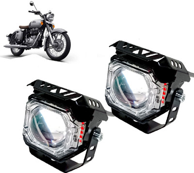 AUTO PEARL White/Yellow & Multi Flicker Red/Blue High Beam Led K036 Fog Lamp Motorbike LED for Royal Enfield (12 V, 30 W)(Bullet 350, Pack of 2)
