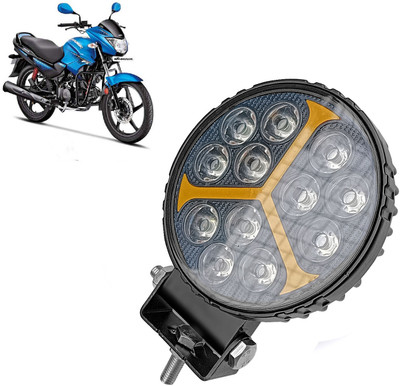 AUTO PEARL 12LED Round White Foglight Flashing Light, Work Spot White Lights A076 Fog Lamp Motorbike LED for Hero (12 V, 30 W)(Glamour, Pack of 1)