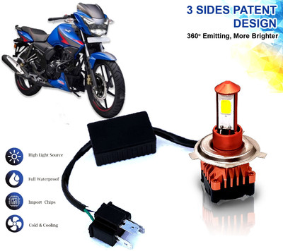 AUTO PEARL High Brightness CYT Bulb H4 White LED with Cooling Fan for Apache RTR 160 Fog Lamp Motorbike LED for TVS (12 V, 40 W)(Apache RTR 160, Pack of 1)