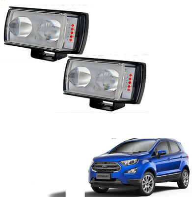 RAWAT Double Led White-Yellow Fog Light with Red & Blue Strobe With On-Off Switch -083 Fog Lamp Car LED for Ford (12 V, 36 W)(Ecosport)