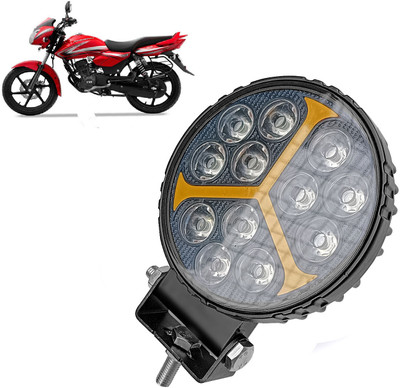 AUTO PEARL 12LED Round White Foglight Flashing Light, Work Spot White Lights A219 Fog Lamp Motorbike LED for TVS (12 V, 30 W)(Phoenix, Pack of 1)