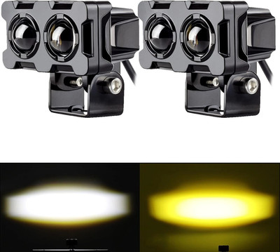 AutoPowerz Y/W LED 40W DC 8V-80V Fog Light With Flashing Fog Lamp Car, Motorbike LED (12 V, 40 W)(Universal For Bike, Universal For Car, Pack of 2)