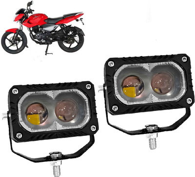 AUTO PEARL 2-Lens Driving Foglight White LED Spot light 12V-35W W028 Fog Lamp Motorbike LED for Bajaj (12 V, 35 W)(Pulsar 135 LS, Pack of 2)