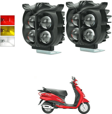 LOVMOTO Universal 4 LED Owl shape Spotlights Fog Headlight Light with Flashing Mode s267 Fog Lamp Car, Motorbike LED for Hero (12 V, 40 W)(Universal For Bike, Pack of 2)