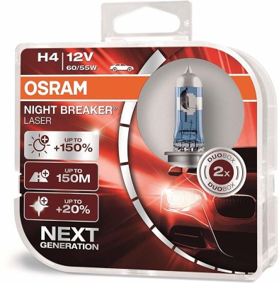 Osram Headlight Halogen Universal For Car H4 64193NL-Night Breaker Laser NBL NEXT GEN Duo Box (12V, 60/55 W)(Universal For Car, Pack of 1)