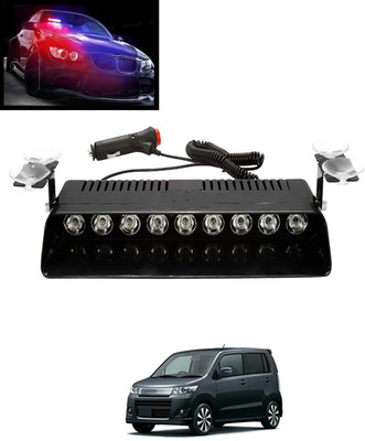 MATIES 12V/9Led Strobe Police Emergency Flasher High Quality Red/Blue Light -302 Interior Light Car LED for Maruti Suzuki (12 V, 55 W)(Universal For Car, Pack of 1)