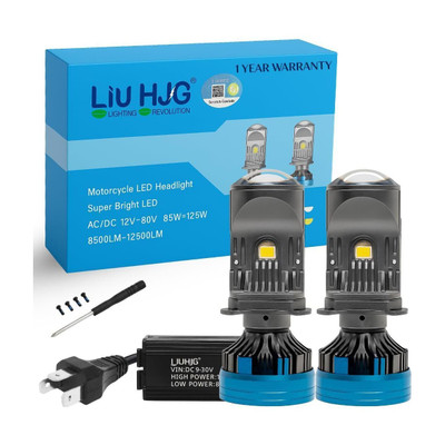 LIU HJG White LED H4 Fitting Headlight Bulb Headlight Motorbike, Car, Truck, Van LED (12 V, 125 w)(Universal For Bike, Universal For Car, Pack of 2)