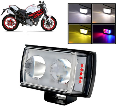 AUTO PEARL 2 EYE Lens Foglight, White, Yellow & Blue-Red Amber Auxiliary Projector Led H064 Fog Lamp Motorbike LED for Ducati (12 V, 8 W)(Monster 796 S2R, Pack of 1)