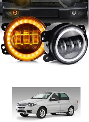 GONAMA Universal 4 inch White Amber Ring DRL Fog Light Round Light LED Fog Lamp sg206 Car Fancy Lights(Multicolor)